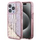 Apple iPhone 15 Pro Kılıf Guess Orjinal Lisanslı Transparan Sıvılı Simli Altın Çizgili Kapak Apple iPhone 15 Pro Kılıf Guess Orjinal Lisanslı Transparan Sıvılı Simli Altın Çizgili Kapak
