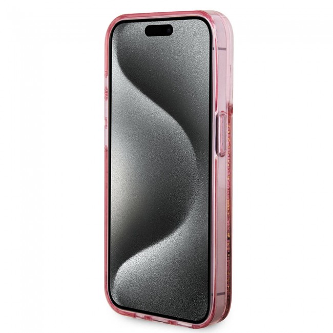 Apple iPhone 15 Pro Kılıf Guess Orjinal Lisanslı Transparan Sıvılı Simli Altın Çizgili Kapak Apple iPhone 15 Pro Kılıf Guess Orjinal Lisanslı Transparan Sıvılı Simli Altın Çizgili Kapak