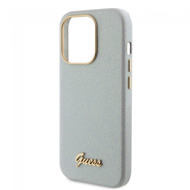 Apple iPhone 15 Pro Kılıf Guess Orjinal Lisanslı Yazı Logolu Glitter Glossy Script Kapak Apple iPhone 15 Pro Kılıf Guess Orjinal Lisanslı Yazı Logolu Glitter Glossy Script Kapak