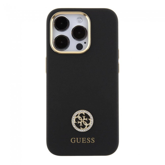 Apple iPhone 15 Pro Kılıf Guess Orjinal Lisanslı Yazı ve Taşlı 4G Logolu Metal Kamera Çerçeveli Silikon Kapak Apple iPhone 15 Pro Kılıf Guess Orjinal Lisanslı Yazı ve Taşlı 4G Logolu Metal Kamera Çerçeveli Silikon Kapak