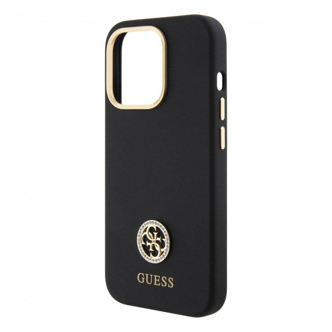 Apple iPhone 15 Pro Kılıf Guess Orjinal Lisanslı Yazı ve Taşlı 4G Logolu Metal Kamera Çerçeveli Silikon Kapak Apple iPhone 15 Pro Kılıf Guess Orjinal Lisanslı Yazı ve Taşlı 4G Logolu Metal Kamera Çerçeveli Silikon Kapak