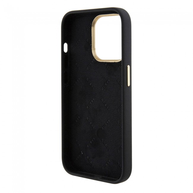 Apple iPhone 15 Pro Kılıf Guess Orjinal Lisanslı Yazı ve Taşlı 4G Logolu Metal Kamera Çerçeveli Silikon Kapak Apple iPhone 15 Pro Kılıf Guess Orjinal Lisanslı Yazı ve Taşlı 4G Logolu Metal Kamera Çerçeveli Silikon Kapak