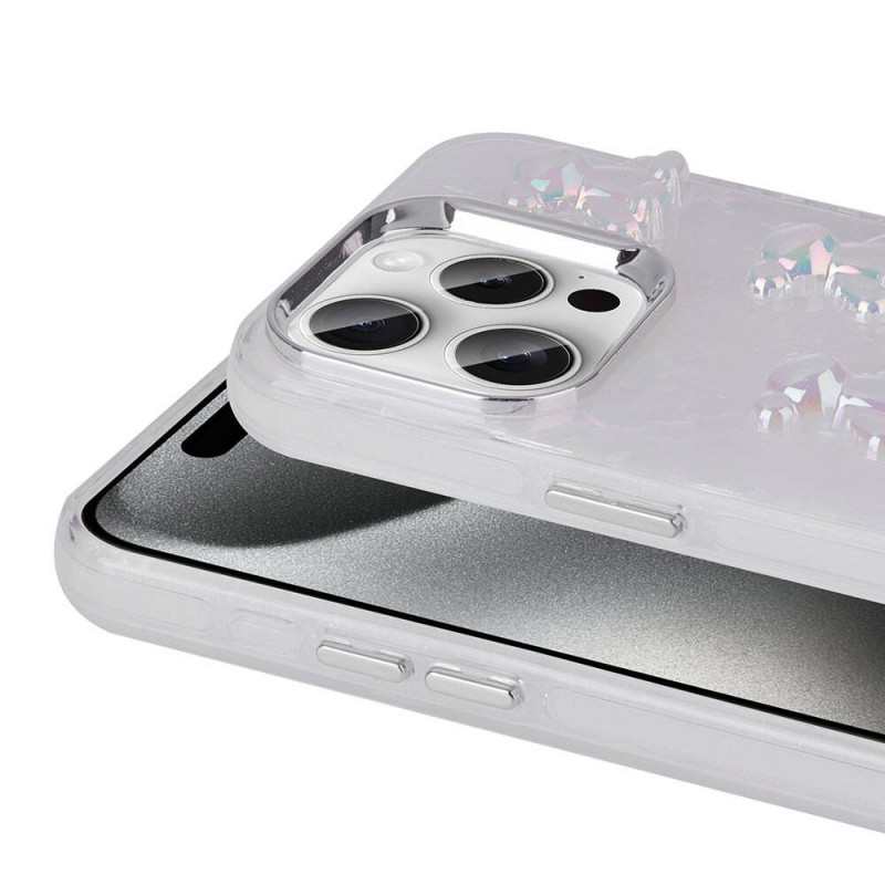 Bal-z Apple iPhone 15 Pro Kılıf Kabartma Figürlü Parlak  Eralli Silikon Kapak