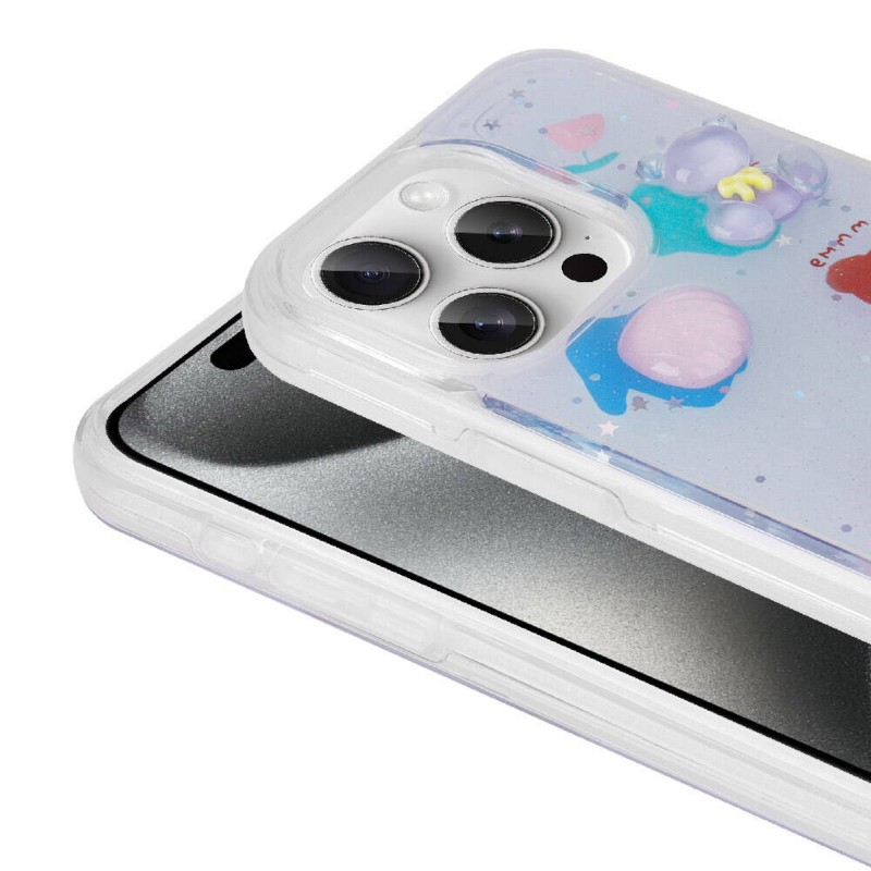 Bal-z Apple iPhone 15 Pro Kılıf Kabartma Figürlü Parlak  Minimini Silikon Kapak