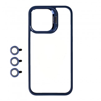 Apple iPhone 15 Pro Kılıf Kamera Lens Korumalı Standlı Zore Klon Lensli Kapak Apple iPhone 15 Pro Kılıf Kamera Lens Korumalı Standlı Zore Klon Lensli Kapak