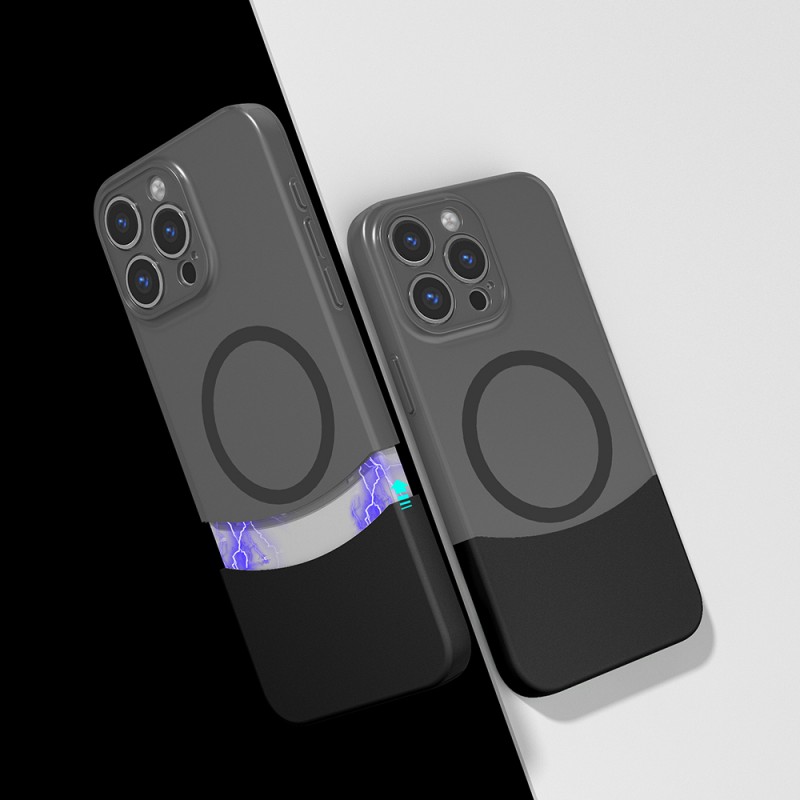 Bal-z Apple iPhone 15 Pro Kılıf M-Safe Şarj Özellikli Mıknatıslı Zore Duble Kapak