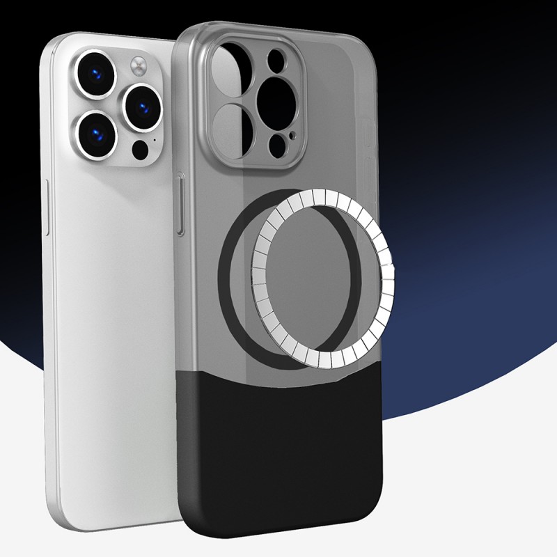 Bal-z Apple iPhone 15 Pro Kılıf M-Safe Şarj Özellikli Mıknatıslı Zore Duble Kapak