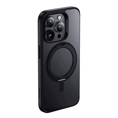 Bal-z Apple iPhone 15 Pro Kılıf M-safe Şarj Özellikli 360° Dönebilen Benks Pop Stand Kapak