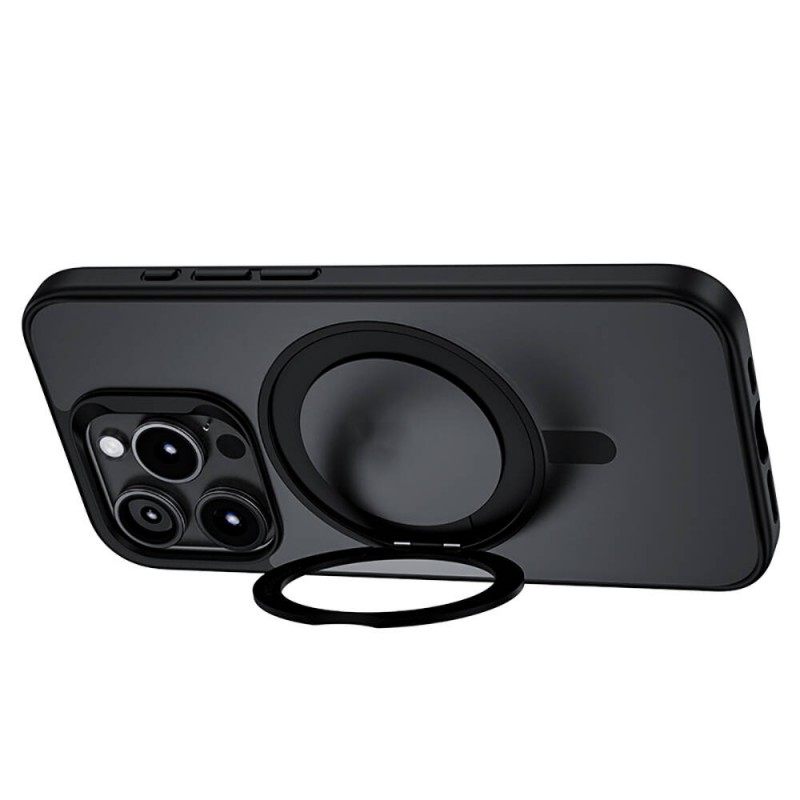 Bal-z Apple iPhone 15 Pro Kılıf M-safe Şarj Özellikli 360° Dönebilen Benks Pop Stand Kapak