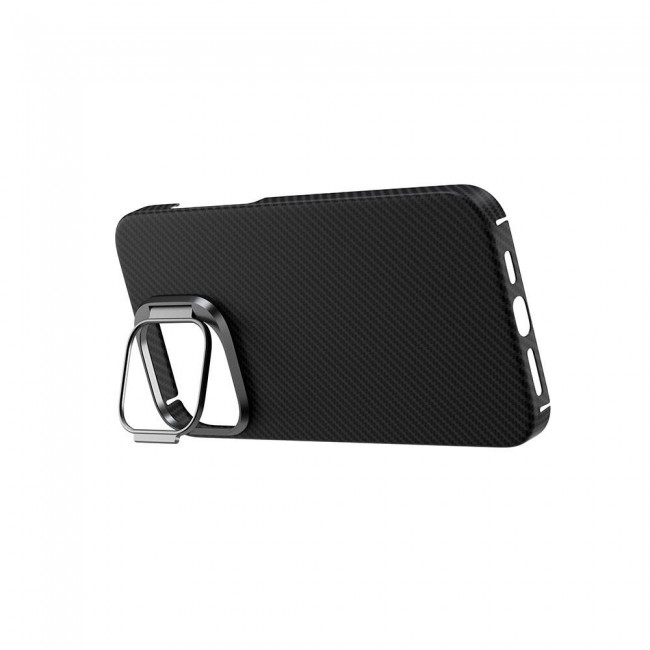 Apple iPhone 15 Pro Kılıf Magsafe Şarj Özellikli 600D Kevlar Zore Krek Karbon Standlı Kapak Apple iPhone 15 Pro Kılıf Magsafe Şarj Özellikli 600D Kevlar Zore Krek Karbon Standlı Kapak