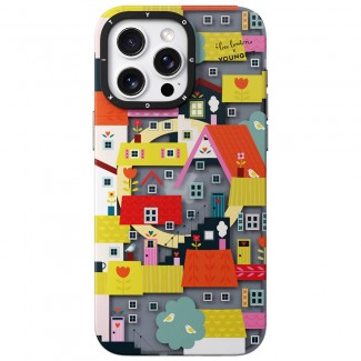 Apple iPhone 15 Pro Kılıf M-safe Şarj Özellikli Bee Brown Tasarımlı Youngkit Colorful Life Serisi Kapak Apple iPhone 15 Pro Kılıf M-safe Şarj Özellikli Bee Brown Tasarımlı Youngkit Colorful Life Serisi Kapak