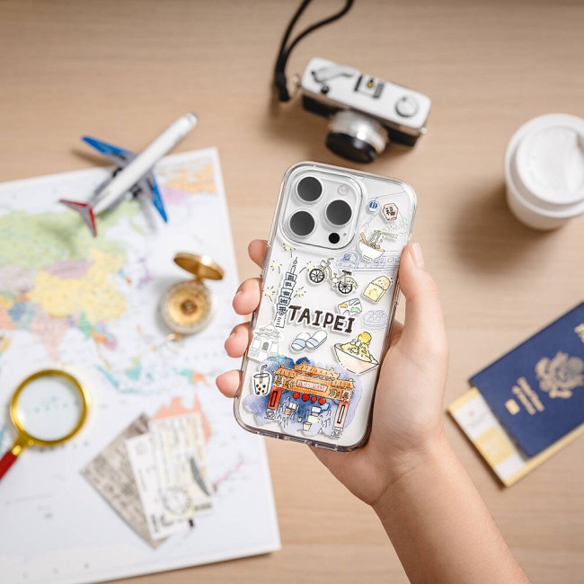 Apple iPhone 15 Pro Kılıf Magsafe Şarj Özellikli Çizim Desenli Şok Önleyicili Şeffaf Lisanslı Switcheasy City-M Taipei Kapak Apple iPhone 15 Pro Kılıf Magsafe Şarj Özellikli Çizim Desenli Şok Önleyicili Şeffaf Lisanslı Switcheasy City-M Taipei Kapak