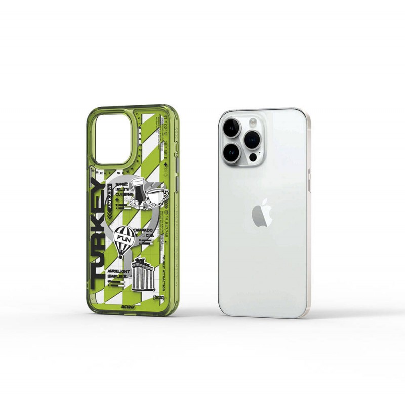 Bal-z Apple iPhone 15 Pro Kılıf M-safe Şarj Özellikli Desenli Wiwu Turkey A Serisi Kapak