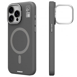 Apple iPhone 15 Pro Kılıf M-safe Şarj Özellikli Kamera Standlı Youngkit Bitty Cream Kapak Apple iPhone 15 Pro Kılıf M-safe Şarj Özellikli Kamera Standlı Youngkit Bitty Cream Kapak