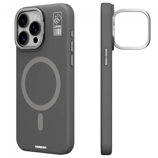 Apple iPhone 15 Pro Kılıf Magsafe Şarj Özellikli Kamera Standlı Youngkit Bitty Cream Kapak Apple iPhone 15 Pro Kılıf Magsafe Şarj Özellikli Kamera Standlı Youngkit Bitty Cream Kapak