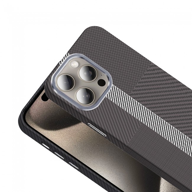 Apple iPhone 15 Pro Kılıf M-safe Şarj Özellikli Karbon Fiber Görünümlü Zore Gros Kapak Apple iPhone 15 Pro Kılıf M-safe Şarj Özellikli Karbon Fiber Görünümlü Zore Gros Kapak