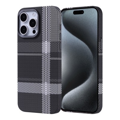 Bal-z Apple iPhone 15 Pro Kılıf M-safe Şarj Özellikli Karbon Fiber Görünümlü Zore Nekst Kapak