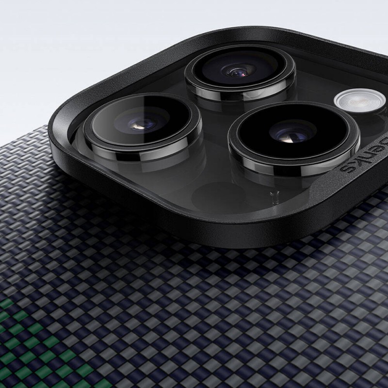 Bal-z Apple iPhone 15 Pro Kılıf M-safe Şarj Özellikli Karbon Fiber Tasarımlı Benks Aurora ArmorAir Kevlar Kapak