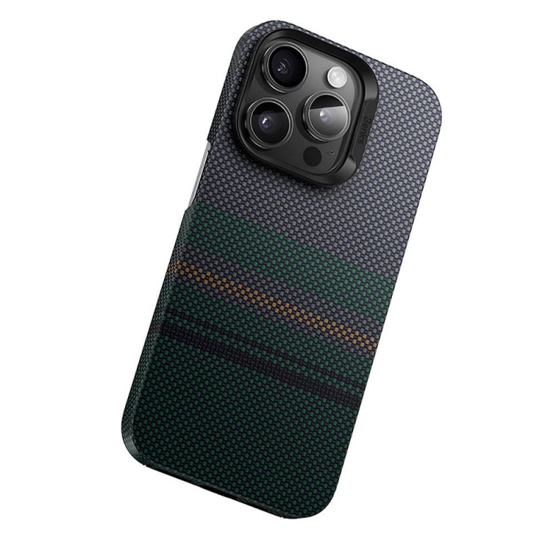 Bal-z Apple iPhone 15 Pro Kılıf M-safe Şarj Özellikli Karbon Fiber Tasarımlı Benks Aurora ArmorAir Kevlar Kapak