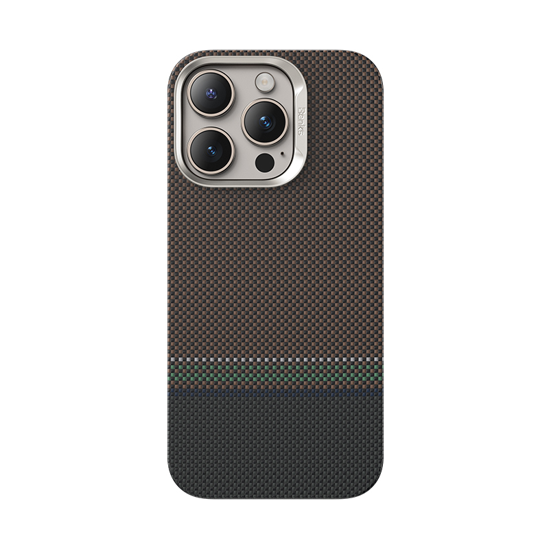 Bal-z Apple iPhone 15 Pro Kılıf M-safe Şarj Özellikli Karbon Fiber Tasarımlı Benks Prestige ArmorAir Kevlar Kapak