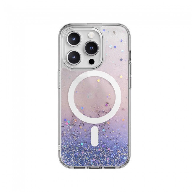 Apple iPhone 15 Pro Kılıf Magsafe Şarj Özellikli Parlayan Simli Şeffaf Lisanslı Switcheasy Starfield-M Kapak Apple iPhone 15 Pro Kılıf Magsafe Şarj Özellikli Parlayan Simli Şeffaf Lisanslı Switcheasy Starfield-M Kapak