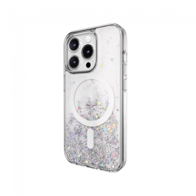Apple iPhone 15 Pro Kılıf Magsafe Şarj Özellikli Parlayan Simli Şeffaf Lisanslı Switcheasy Starfield-M Kapak Apple iPhone 15 Pro Kılıf Magsafe Şarj Özellikli Parlayan Simli Şeffaf Lisanslı Switcheasy Starfield-M Kapak