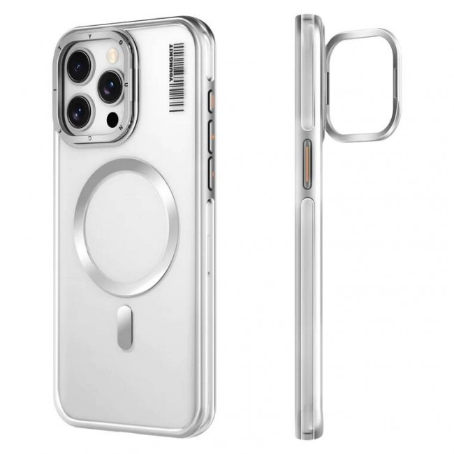 Apple iPhone 15 Pro Kılıf Magsafe Şarj Özellikli Sararma Önleyici Youngkit Crystal Grid Kapak Apple iPhone 15 Pro Kılıf Magsafe Şarj Özellikli Sararma Önleyici Youngkit Crystal Grid Kapak