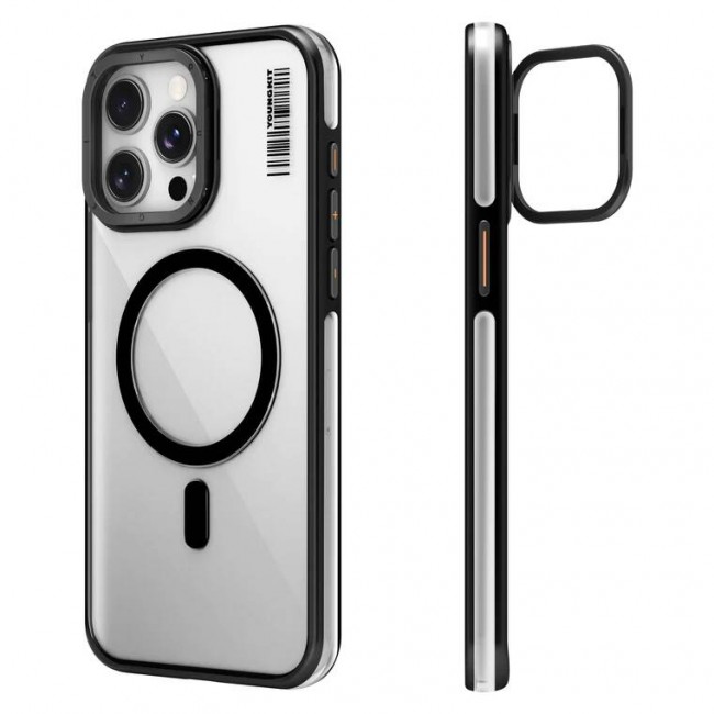 Apple iPhone 15 Pro Kılıf Magsafe Şarj Özellikli Sararma Önleyici Youngkit Crystal Grid Kapak Apple iPhone 15 Pro Kılıf Magsafe Şarj Özellikli Sararma Önleyici Youngkit Crystal Grid Kapak
