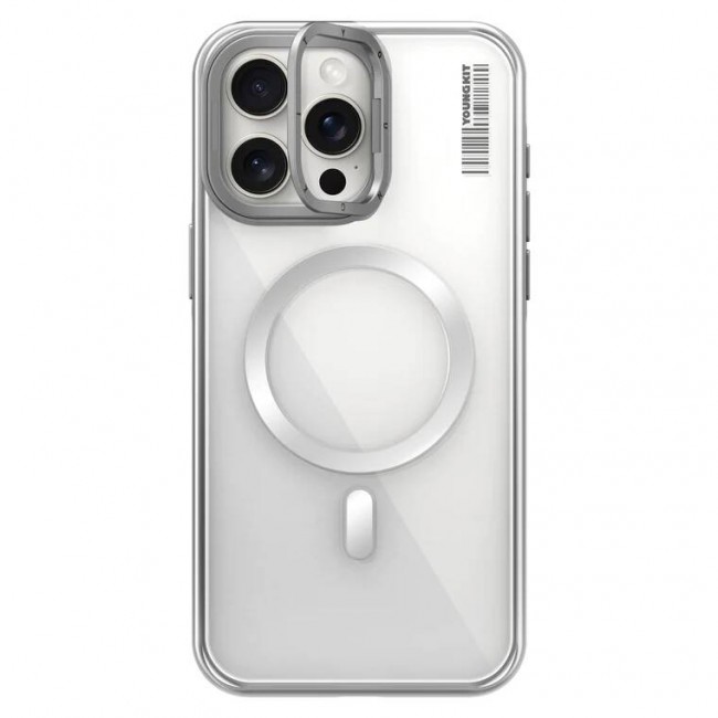 Apple iPhone 15 Pro Kılıf Magsafe Şarj Özellikli Sararma Önleyici Youngkit Crystal Grid Kapak Apple iPhone 15 Pro Kılıf Magsafe Şarj Özellikli Sararma Önleyici Youngkit Crystal Grid Kapak