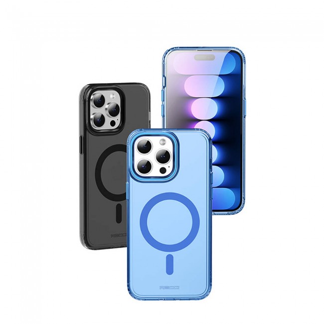 Apple iPhone 15 Pro Kılıf Magsafe Şarj Özellikli Saydam Arka Yüzey Recci Crystal Color Serisi Kapak Apple iPhone 15 Pro Kılıf Magsafe Şarj Özellikli Saydam Arka Yüzey Recci Crystal Color Serisi Kapak