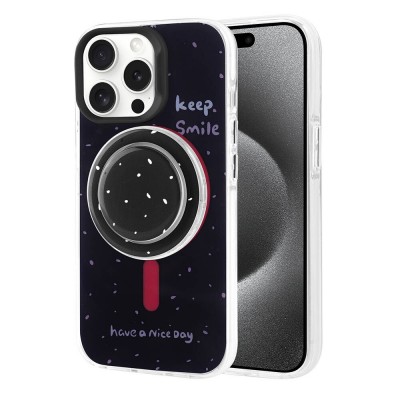 Bal-z Apple iPhone 15 Pro Kılıf M-safe Şarj Özellikli Tak-Çıkar Pop Soketli  Tiktok Kapak