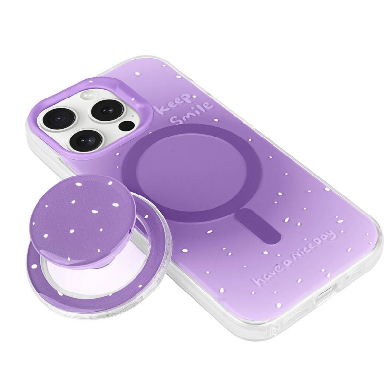 Bal-z Apple iPhone 15 Pro Kılıf M-safe Şarj Özellikli Tak-Çıkar Pop Soketli  Tiktok Kapak