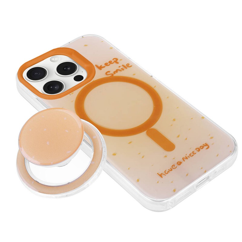 Bal-z Apple iPhone 15 Pro Kılıf M-safe Şarj Özellikli Tak-Çıkar Pop Soketli  Tiktok Kapak