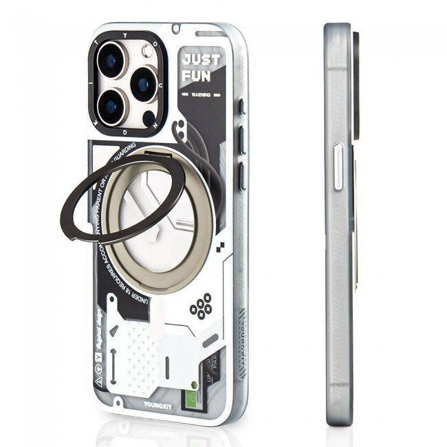 Apple iPhone 15 Pro Kılıf Magsafe Şarj Özellikli Youngkit 360° Standlı Starship Serisi Kapak Apple iPhone 15 Pro Kılıf Magsafe Şarj Özellikli Youngkit 360° Standlı Starship Serisi Kapak