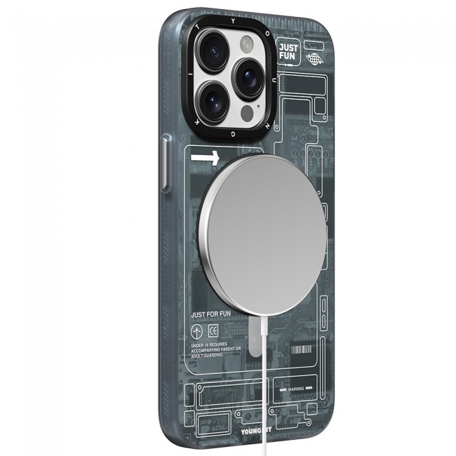 Apple iPhone 15 Pro Kılıf Magsafe Şarj Özellikli Youngkit 360° Standlı Technology Serisi Kapak Apple iPhone 15 Pro Kılıf Magsafe Şarj Özellikli Youngkit 360° Standlı Technology Serisi Kapak