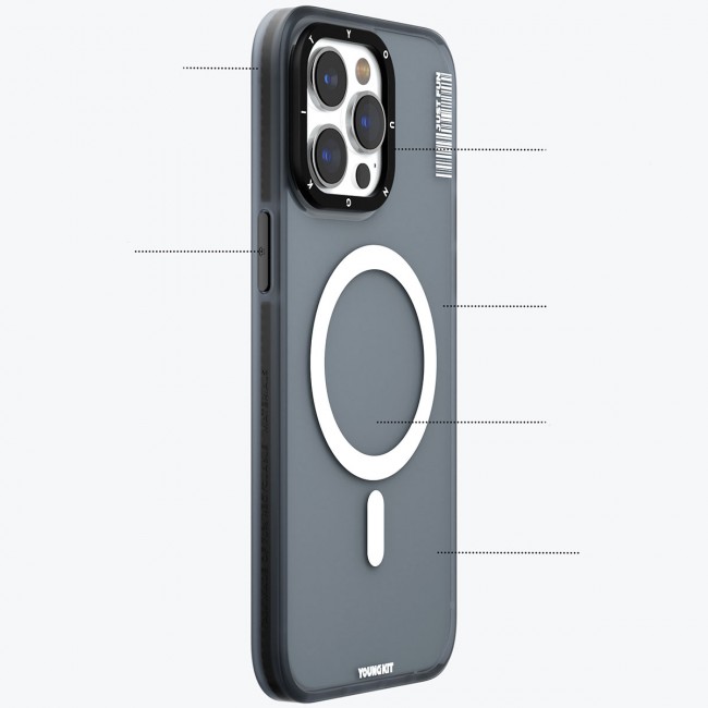 Apple iPhone 15 Pro Kılıf Magsafe Şarj Özellikli Youngkit Colored Sand Serisi Kapak Apple iPhone 15 Pro Kılıf Magsafe Şarj Özellikli Youngkit Colored Sand Serisi Kapak