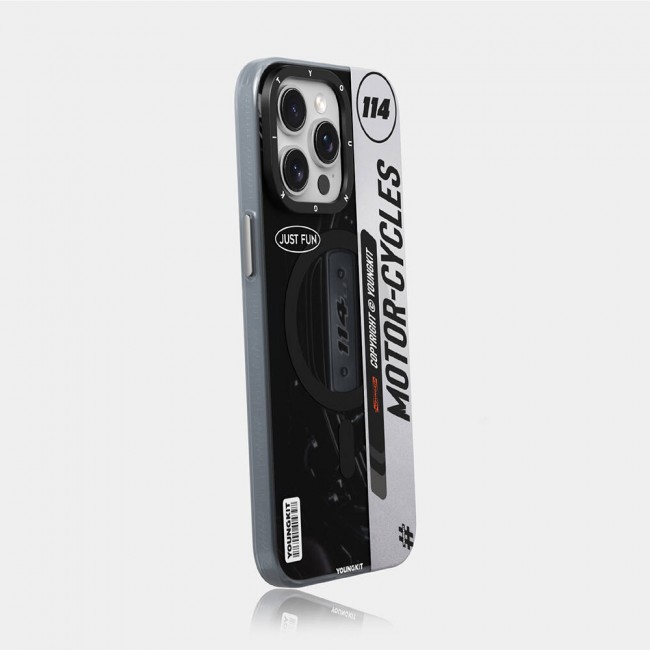 Apple iPhone 15 Pro Kılıf Magsafe Şarj Özellikli Youngkit Motorcycle Legend Serisi Kapak Apple iPhone 15 Pro Kılıf Magsafe Şarj Özellikli Youngkit Motorcycle Legend Serisi Kapak