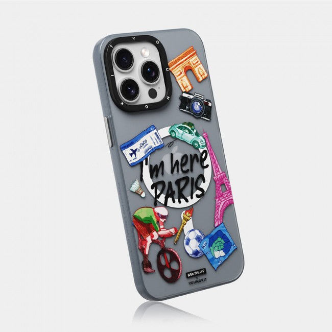 Apple iPhone 15 Pro Kılıf Magsafe Şarj Özellikli Youngkit in Paris Serisi Kapak Apple iPhone 15 Pro Kılıf Magsafe Şarj Özellikli Youngkit in Paris Serisi Kapak