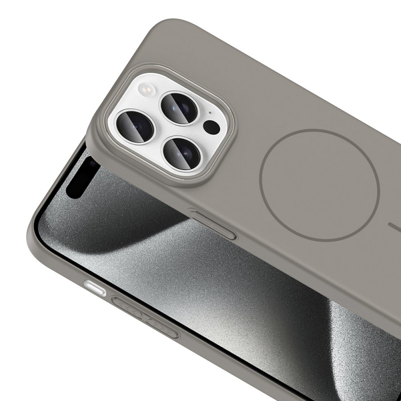 Bal-z Apple iPhone 15 Pro Kılıf M-safe Şarj Özellikli Zore Ruby Sert Kapak