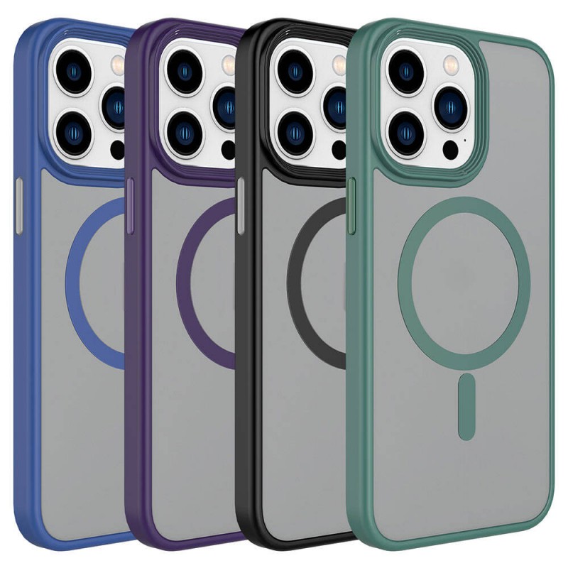 Bal-z Apple iPhone 15 Pro Kılıf Mat Arka Yüzey Wireless Şarj Özellikli  Flet M-safe Kapak