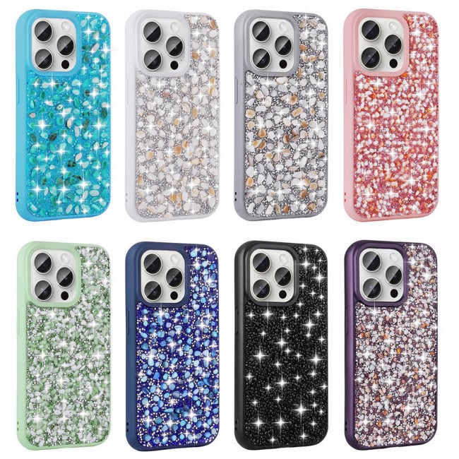 Apple iPhone 15 Pro Kılıf Parlak Taşlı Tasarım Zore Linea Kapak Apple iPhone 15 Pro Kılıf Parlak Taşlı Tasarım Zore Linea Kapak
