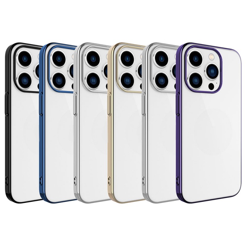 Bal-z Apple iPhone 15 Pro Kılıf Sert PC Renkli Çerçeveli  Riksos Kapak