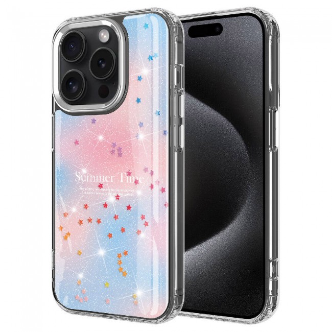 Apple iPhone 15 Pro Kılıf Simli Desenli Parlak Zore Task Kapak Apple iPhone 15 Pro Kılıf Simli Desenli Parlak Zore Task Kapak