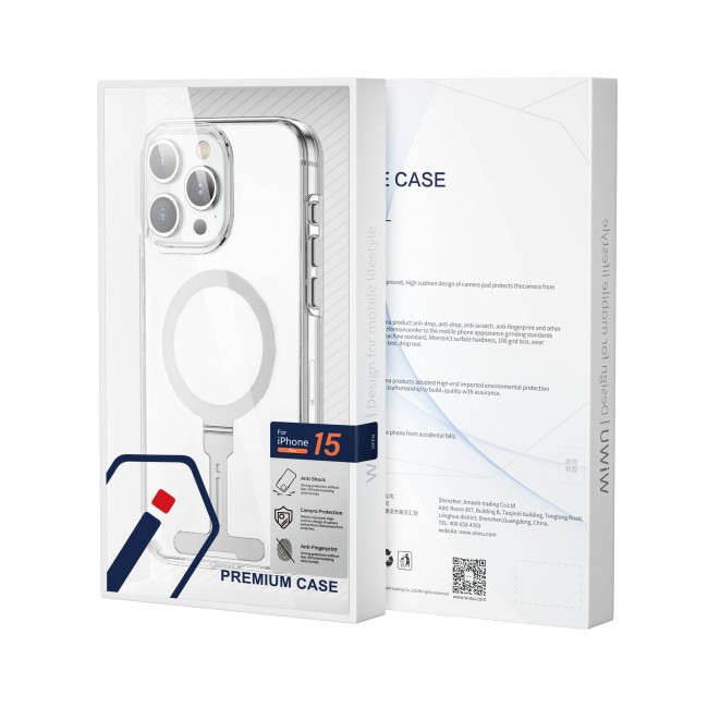 Apple iPhone 15 Pro Kılıf Wiwu FYY-014 Magsafe Şarj Özellikli Alüminyum Alaşım Metal Standlı Şeffaf Kapak Apple iPhone 15 Pro Kılıf Wiwu FYY-014 Magsafe Şarj Özellikli Alüminyum Alaşım Metal Standlı Şeffaf Kapak