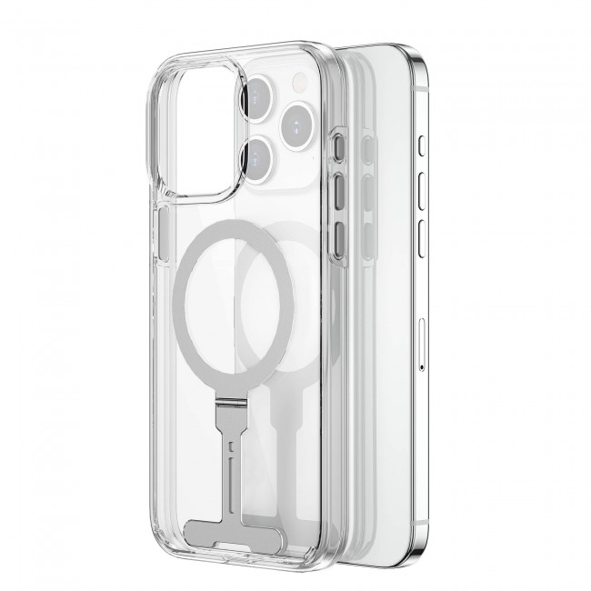 Apple iPhone 15 Pro Kılıf Wiwu FYY-014 Magsafe Şarj Özellikli Alüminyum Alaşım Metal Standlı Şeffaf Kapak Apple iPhone 15 Pro Kılıf Wiwu FYY-014 Magsafe Şarj Özellikli Alüminyum Alaşım Metal Standlı Şeffaf Kapak