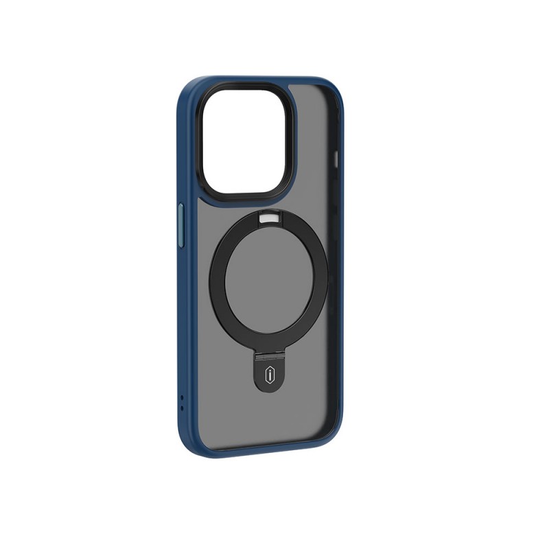 Bal-z Apple iPhone 15 Pro Kılıf Wiwu ZMM-010 M-safe Şarj Özellikli Mat Arka Yüzey Standlı Kapak
