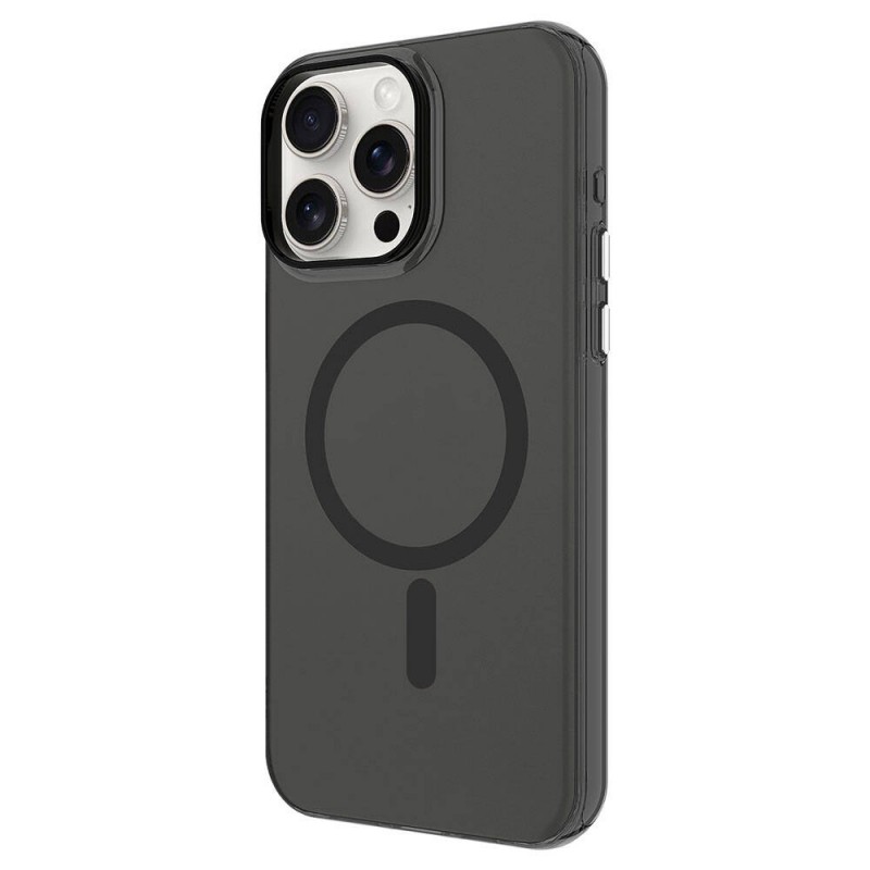 Bal-z Apple iPhone 15 Pro Kılıf  M-safe Şarj Özellikli Buzlu Transparan C-Pro Sert Kapak