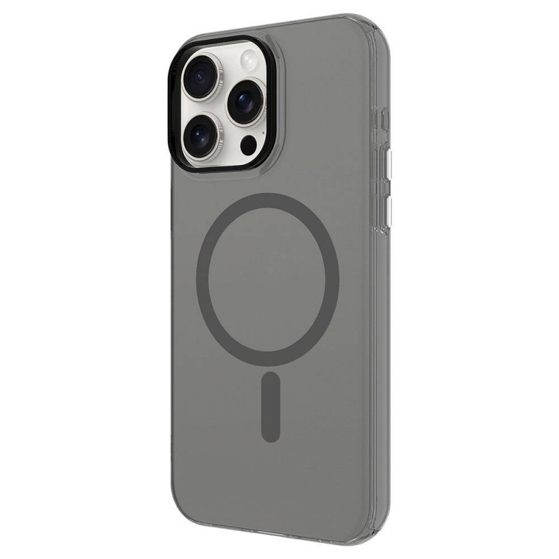 Bal-z Apple iPhone 15 Pro Kılıf  M-safe Şarj Özellikli Buzlu Transparan C-Pro Sert Kapak