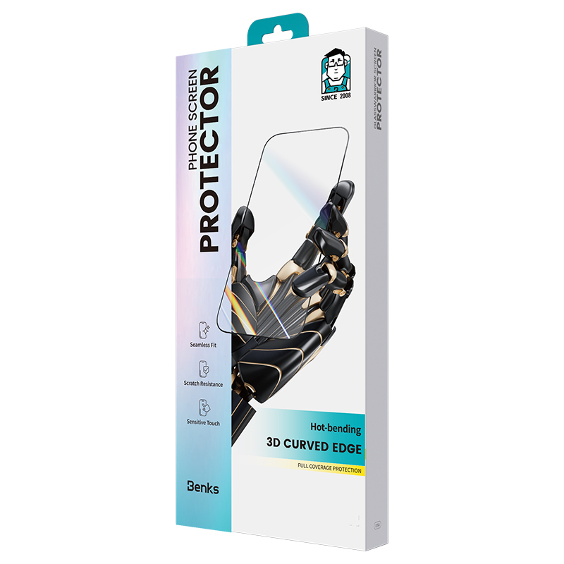 Bal-z Apple iPhone 15 Pro Max Benks Arc Shield 3D Eğimli HD Parmak İzi Dirençli Ekran Koruyucu