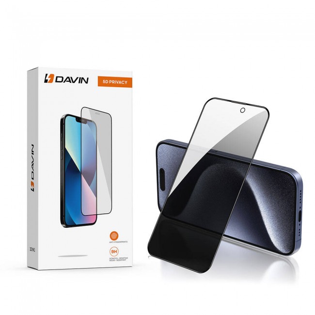 Apple iPhone 15 Pro Max Davin 5D Privacy Cam Ekran Koruyucu Apple iPhone 15 Pro Max Davin 5D Privacy Cam Ekran Koruyucu